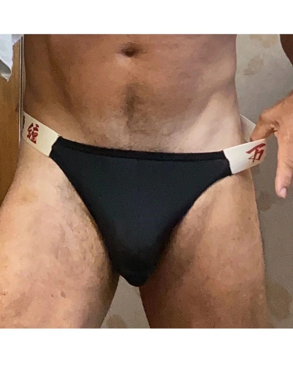 Sexy black thong medium with white side